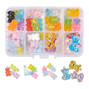 Farverige Resin Vedhæng – Mix Modeller & Størrelser, 36 Dele - Uniq Perler - 179876