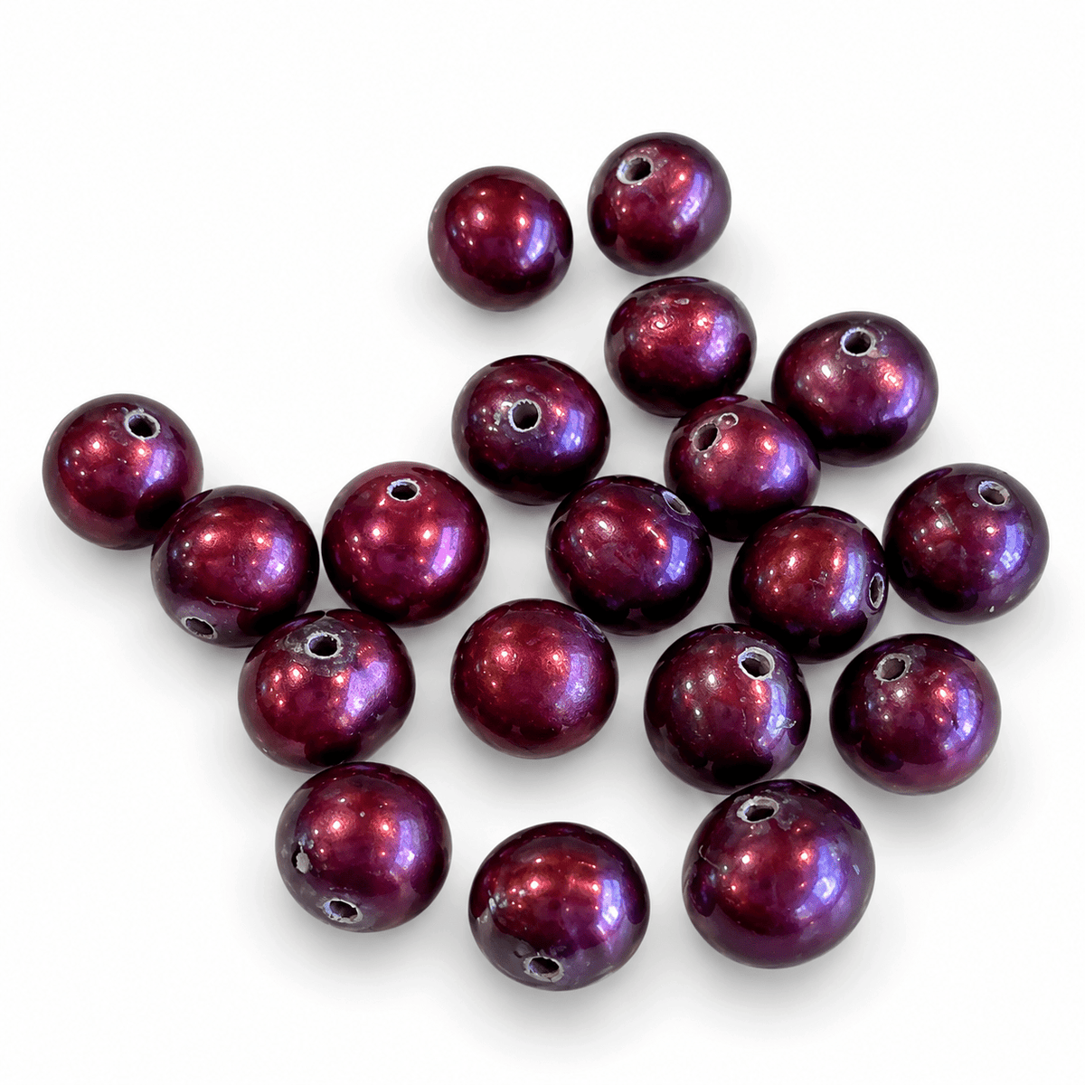 Farvet Ferskvandsperle -Mørk Bordeaux (5-6mm) 1 Stk - Uniq Perler - 126472