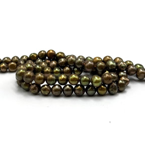 Gefärbte Süßwasserperlen, Grün, 5 - 6mm (Einzelne Perle) - Uniq Perler - 258258
