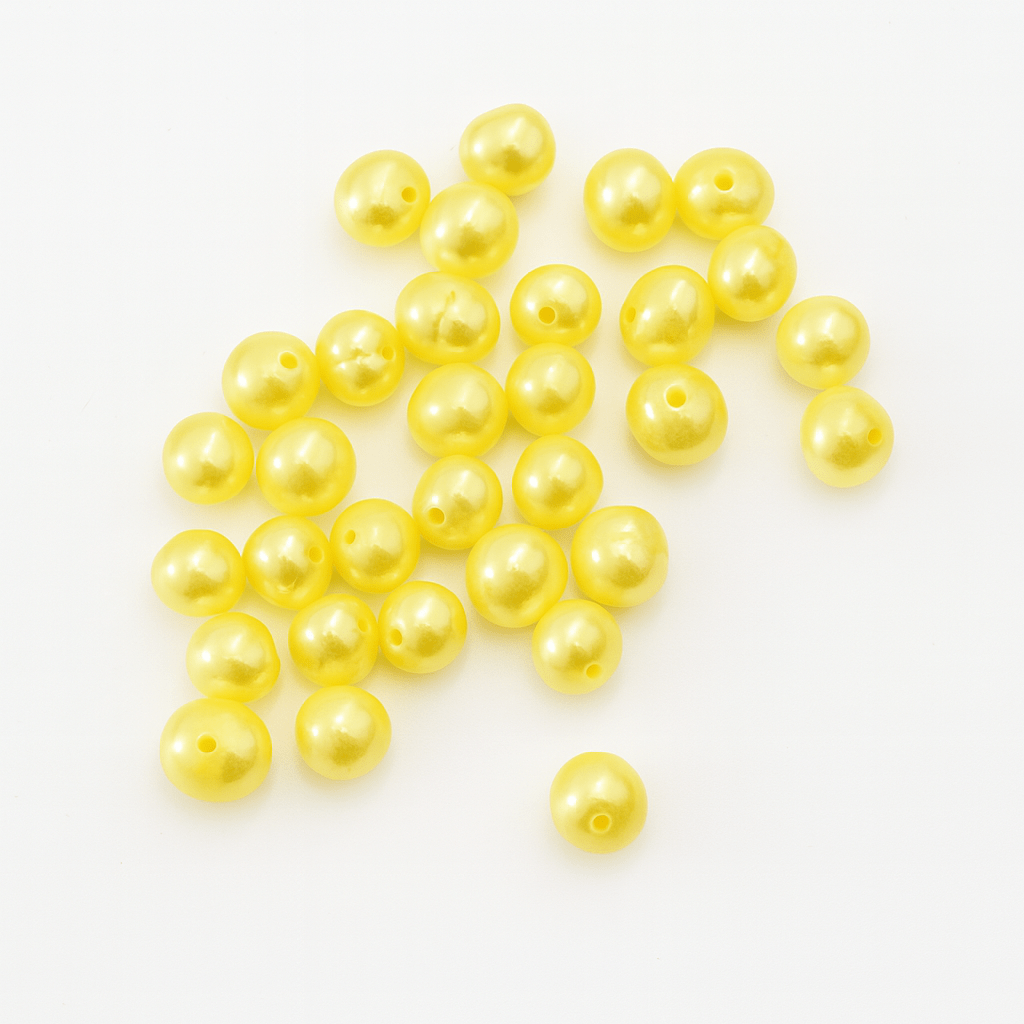 Farvet Ferskvandsperler, Gul, 5 - 6mm (Enkelt Perle) - Uniq Perler - 99543