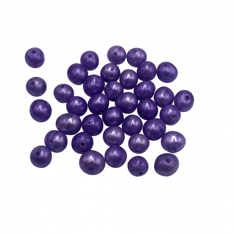 Farvet Ferskvandsperler, Lilla, 5 - 6mm (Enkelt Perle) - Uniq Perler - 857888