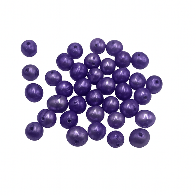 Farvet Ferskvandsperler, Lilla, 5 - 6mm (Enkelt Perle) - Uniq Perler - 857888