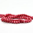 Farvet Ferskvandsperler, Mørk Pink, 5 - 6mm - Uniq Perler - 997766