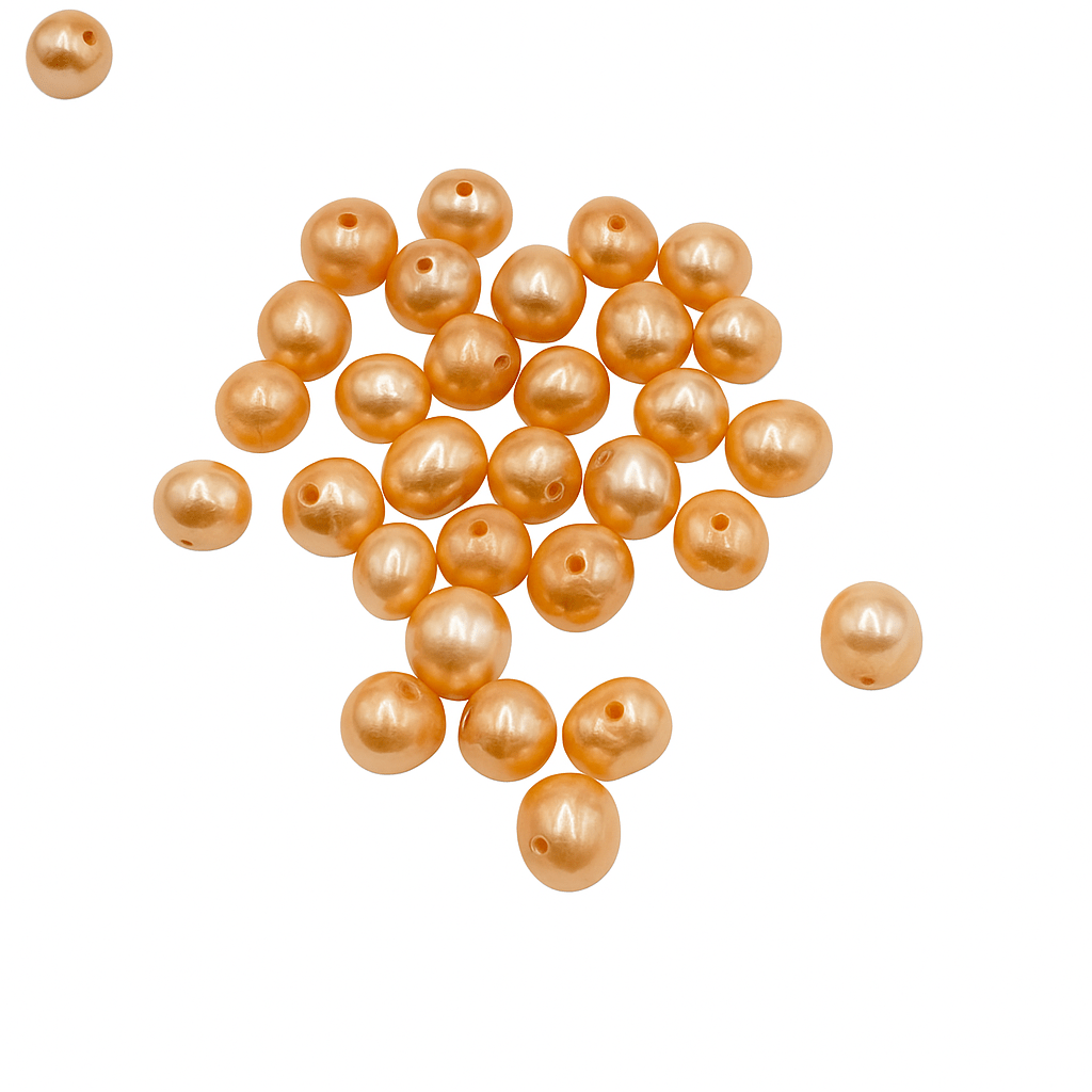 Farvet Ferskvandsperler - Orange (5 - 6mm) (Enkelt Perle) - Uniq Perler - 698712