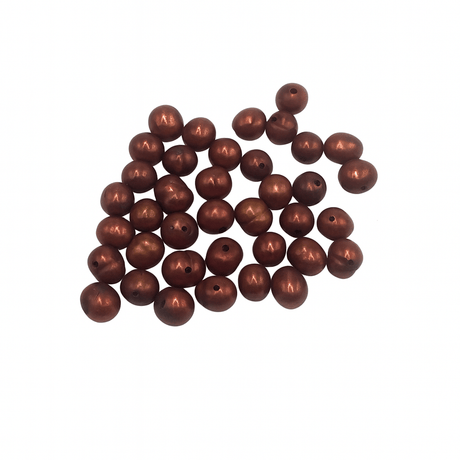 Farvet Ferskvandsperler, Rød Brun, 5 - 6mm (Enkelt Perle) - Uniq Perler - 569876