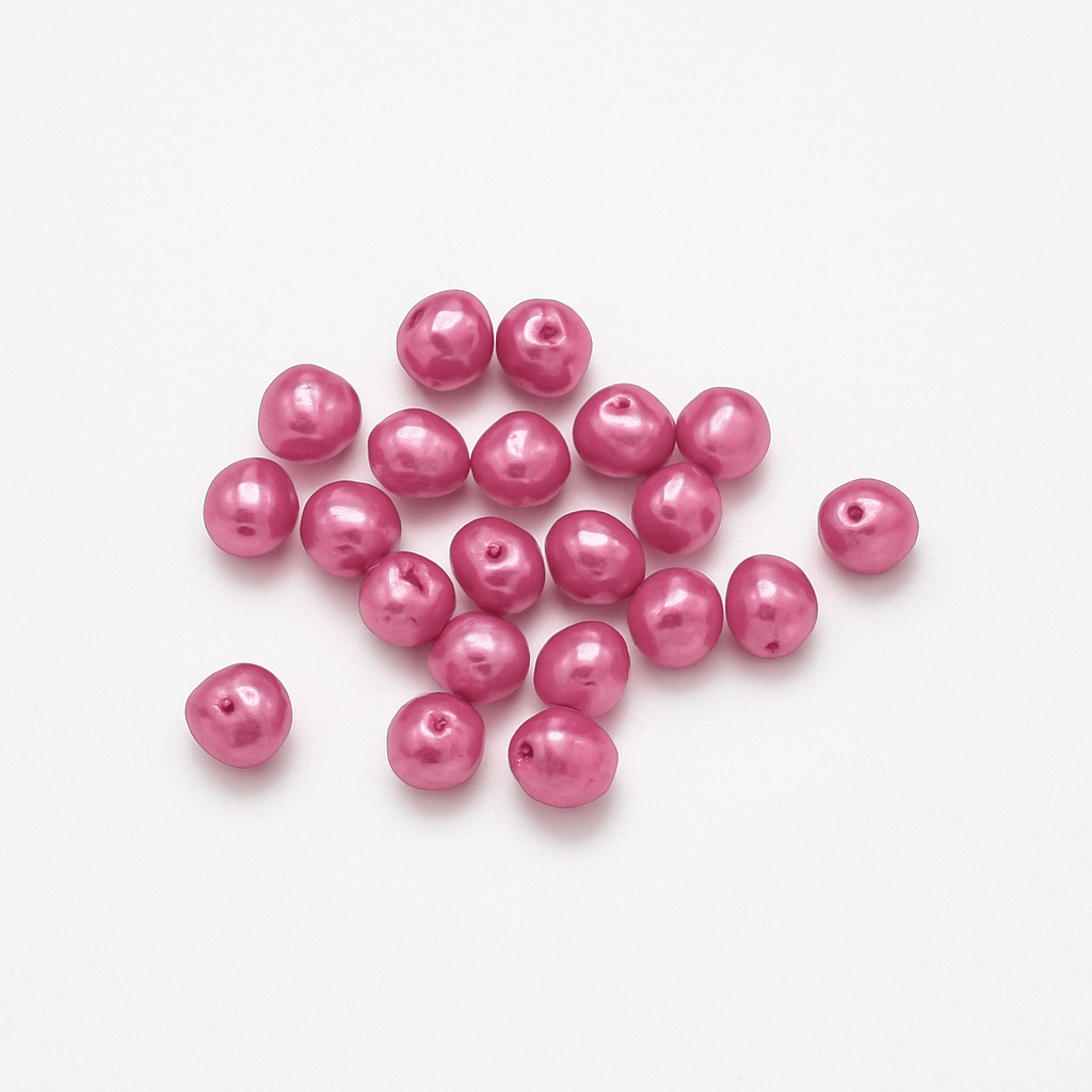 Farvet ferskvandsperler, Rosa/pink, str. 5 - 6mm (Enkelt Perle) - Uniq Perler - 260143