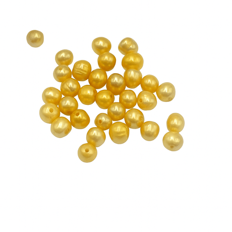 Farvet Ferskvandsperler, Sol Gul, 5 - 6mm (Enkelt Perle) - Uniq Perler - 69754