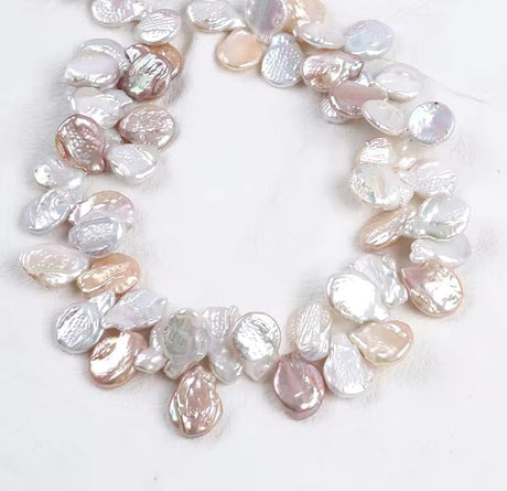 Ferskvandsperle – Barok, Let Dråbeformet, Grade A (16x17mm) ENKELT - Uniq Perler - 457899