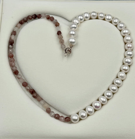 Ferskvandsperle Halskæde – Grade AA, Premium (8–9mm, 50cm) - Uniq Perler - 64346789