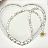 Ferskvandsperle Halskæde Med Forgyldt Lås - Premium, (60cm) - Uniq Perler - 115153