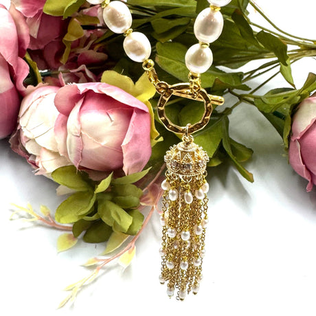 Ferskvandsperle Halskæde Med Smukt Vedhæng, Grade AA (PREMIUM) - Uniq Perler - 145434