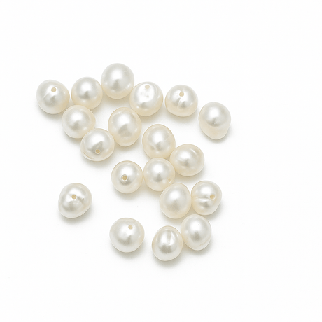 Ferskvandsperle - Hvid (5 - 6mm) 1 Stk - Uniq Perler - 