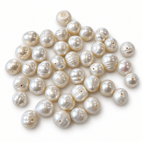 Ferskvandsperle – Hvid, Potato (9~10mm)AA - Uniq Perler - 125702