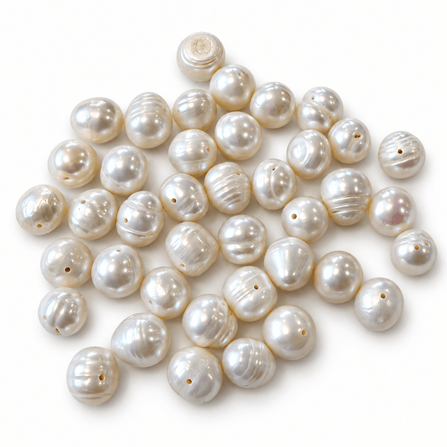 Ferskvandsperle – Hvid, Potato (9~10mm)AA - Uniq Perler - 125702