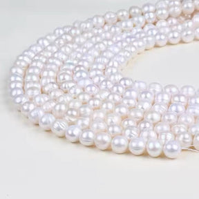 Freshwater pearl – White, Potato, Grade A, (10x11mm), 1 Pc - Uniq Perler - 456678