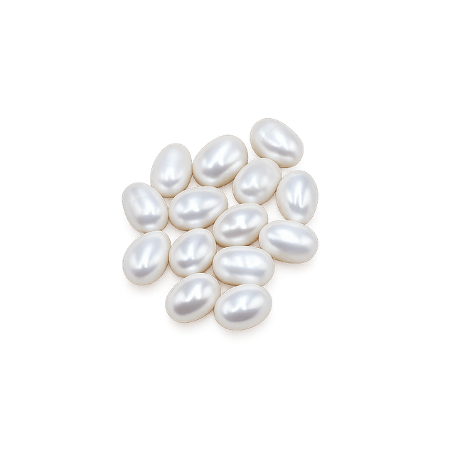 Ferskvandsperle – Hvid, Rice, Grade A, (8x13mm), 1 Stk - Uniq Perler - 236678