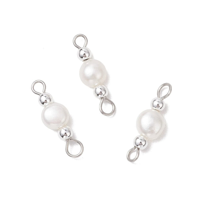 Ferskvandsperle Mellemled Med Hæmatit - Stål (19x6mm) 2 stk - Uniq Perler - 115732