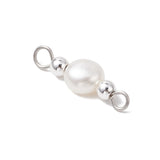 Ferskvandsperle Mellemled Med Hæmatit - Stål (19x6mm) 2 stk - Uniq Perler - 115732