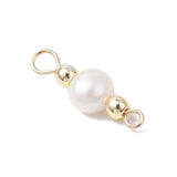 Ferskvandsperle Mellemleds Link Med Hæmatit - Forgyldt Stål (19x6mm) 2 stk - Uniq Perler - 115731