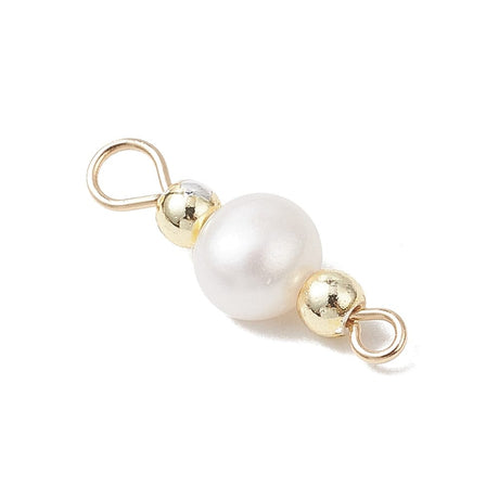 Ferskvandsperle Mellemleds Link Med Hæmatit - Forgyldt Stål (19x6mm) 2 stk - Uniq Perler - 115731