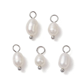 Freshwater pearl pendant, 13x4.5mm, 8 pcs. - Uniq Perler - 114235