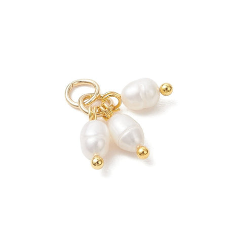 Ferskvandsperle Vedhæng Rice – Cremehvid (10–10.5mm, 2 stk) - Uniq Perler - 117746