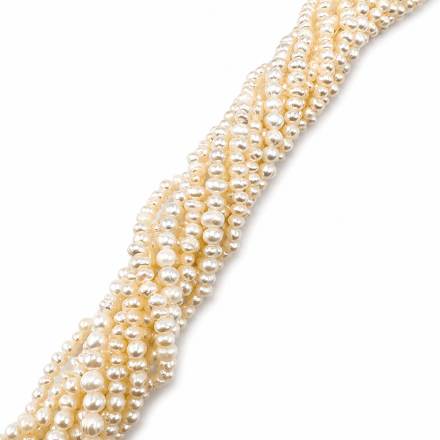 Ferskvandsperler – Beige, Potato (2,8~3,2mm)AA - Uniq Perler - 124029