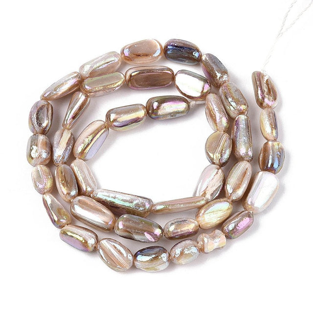 Ferskvandsperler – Electroplated, Nuggets (4 - 14x4 - 7mm) - Uniq Perler - 