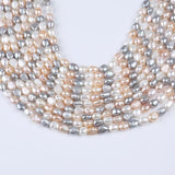 Ferskvandsperler – Farve Mix (8x9mm) - Uniq Perler - 114960