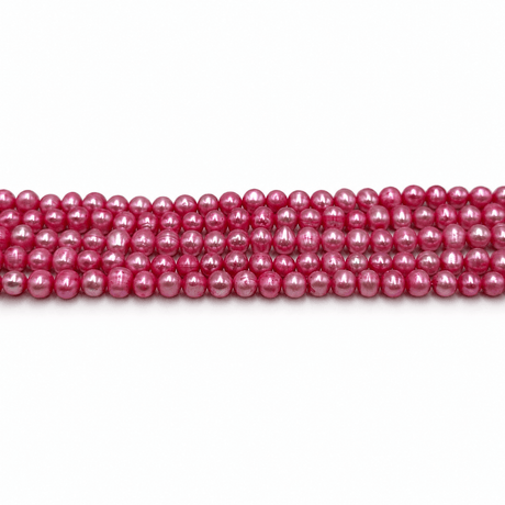 Ferskvandsperler - Farvede, Rosa/Pink (5-6mm) - Uniq Perler - 64565