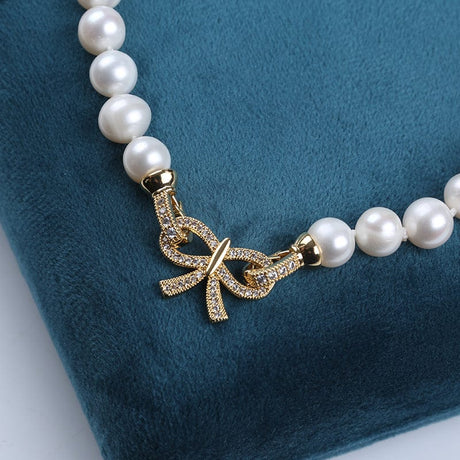 Ferskvandsperler Halskæde – Grade AA (9 - 10mm, 41cm) - Uniq Perler - 123112