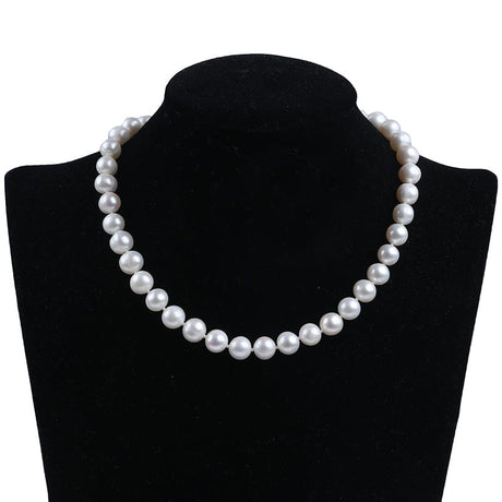 Ferskvandsperler Halskæde – Grade AA (9 - 10mm, 41cm) - Uniq Perler - 123112