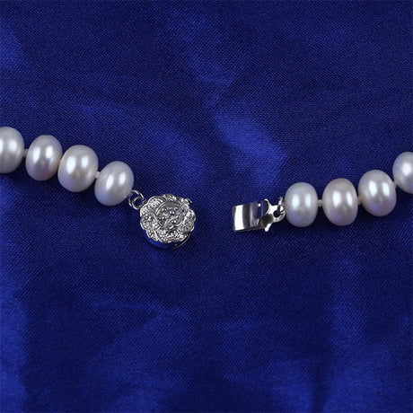 Ferskvandsperler Halskæde og Ørestikkere – Grade AA (6mm, 41cm) - Uniq Perler - 148923