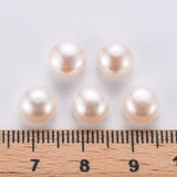 Ferskvandsperler – Halvborede, Halvrunde, Hvide (8~8,5x6mm) 2 stk. - Uniq Perler - 123062