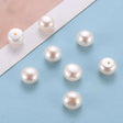 Ferskvandsperler – Halvborede, Halvrunde, Hvide (8~8,5x6mm) 2 stk. - Uniq Perler - 123062