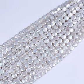 Freshwater pearls – White, Baroque Coin (11x12mm) Grade AA - Uniq Perler - 744678