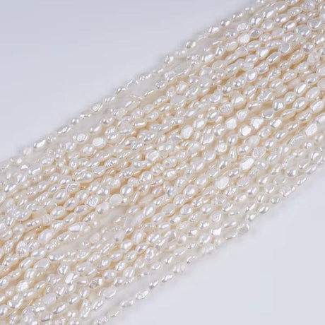 Ferskvandsperler – Hvid, Nugget, Grade A+ (4 - 5mm) - Uniq Perler - 86688