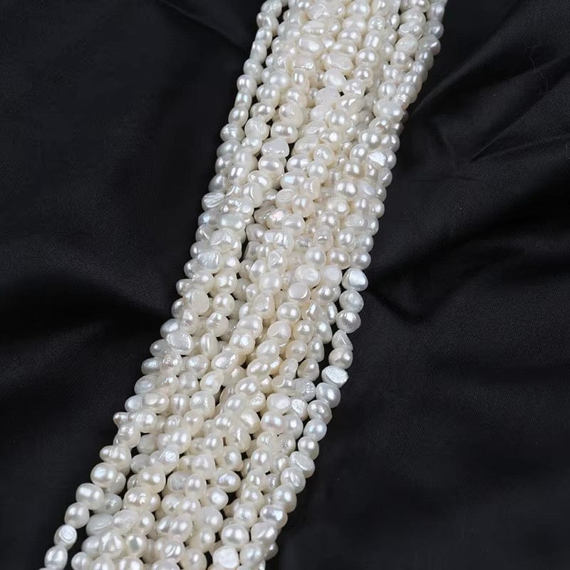 Ferskvandsperler – Hvid, Nugget, Grade A (5 - 6mm) - Uniq Perler - 95578