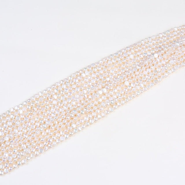 Ferskvandsperler – Hvid, Nugget, Grade A (5,8x6mm) - Uniq Perler - 95578