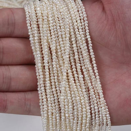 Ferskvandsperler – Hvid, Potato (2x2,5mm) Grade AA - Uniq Perler - 111222230