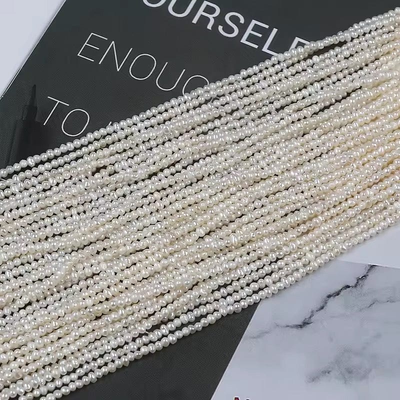 Ferskvandsperler – Hvid, Potato (2x2,5mm) Grade AA - Uniq Perler - 111222230