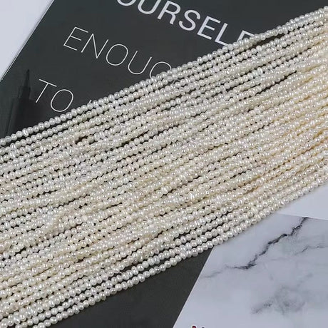 Ferskvandsperler – Hvid, Potato (2x2,5mm) Grade AA - Uniq Perler - 111222230