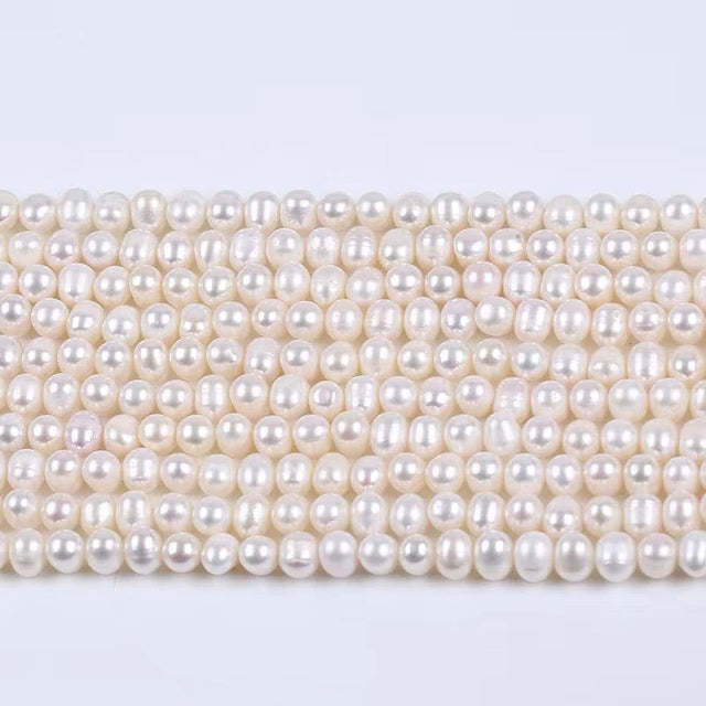 Ferskvandsperler – Hvid, Potato (6x7mm) Grade AA - Uniq Perler - 7545678