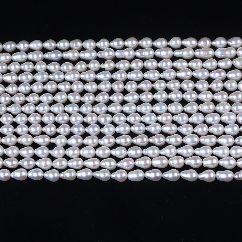 Ferskvandsperler – Let Dråbeformet, Grade AA (6-7mm) - Uniq Perler - 125446