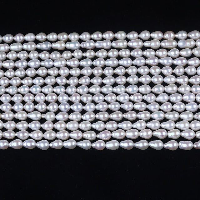 Ferskvandsperler – Let Dråbeformet, Grade AA (6-7mm) - Uniq Perler - 125446