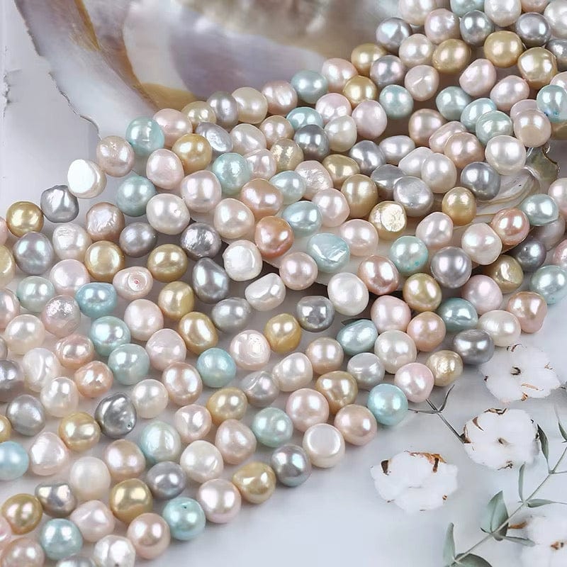 Ferskvandsperler – Multi Farvet (8 - 9mm) - Uniq Perler - 1111489918