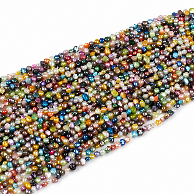 Ferskvandsperler – Multi Farvet, Nugget (4,5 - 6x6mm) - Uniq Perler - 0001489247
