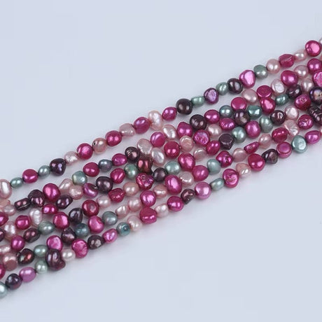 Ferskvandsperler – Multi Farvet, Nugget (5 - 6mm) - Uniq Perler - 589891