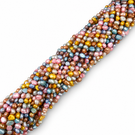 Ferskvandsperler – Multi Farvet, Nugget (5-7x5-6mm) - Uniq Perler - 122280