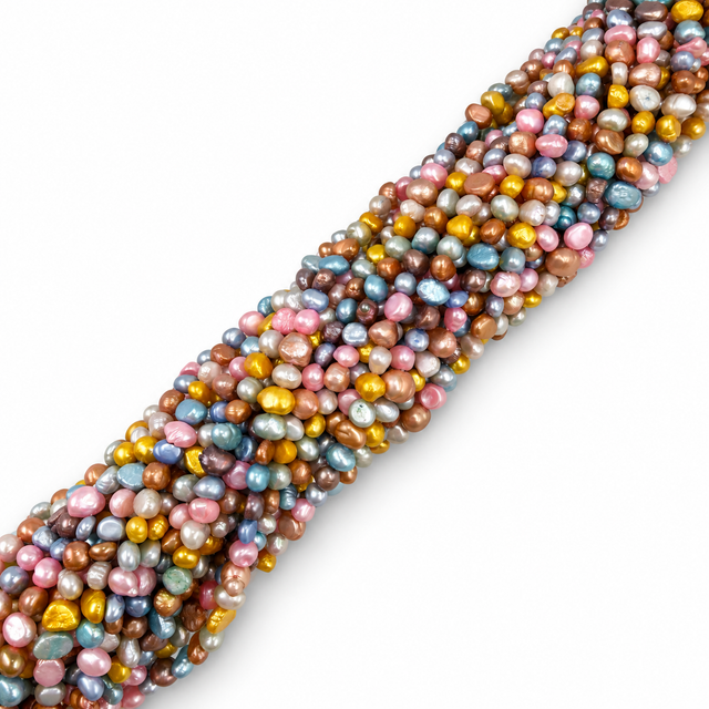 Ferskvandsperler – Multi Farvet, Nugget (5-7x5-6mm) - Uniq Perler - 122280